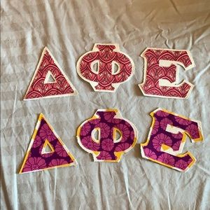 Patterned Delta Phi Epsilon Iron-on Letters!